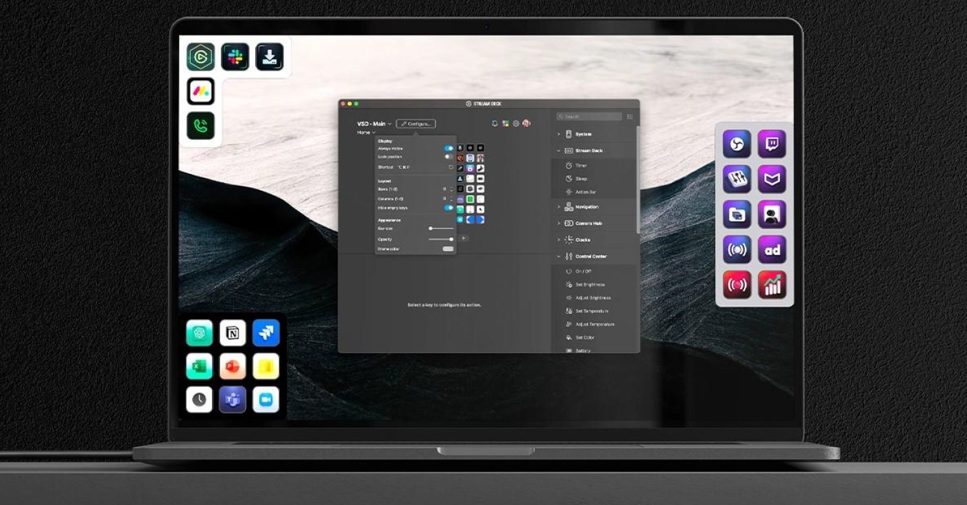 A screenshot of Elgato’s Virtual Stream Deck solution.