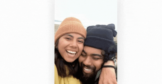 A GIF demonstrating the Google Auto Frame and Reimagine image editing features.