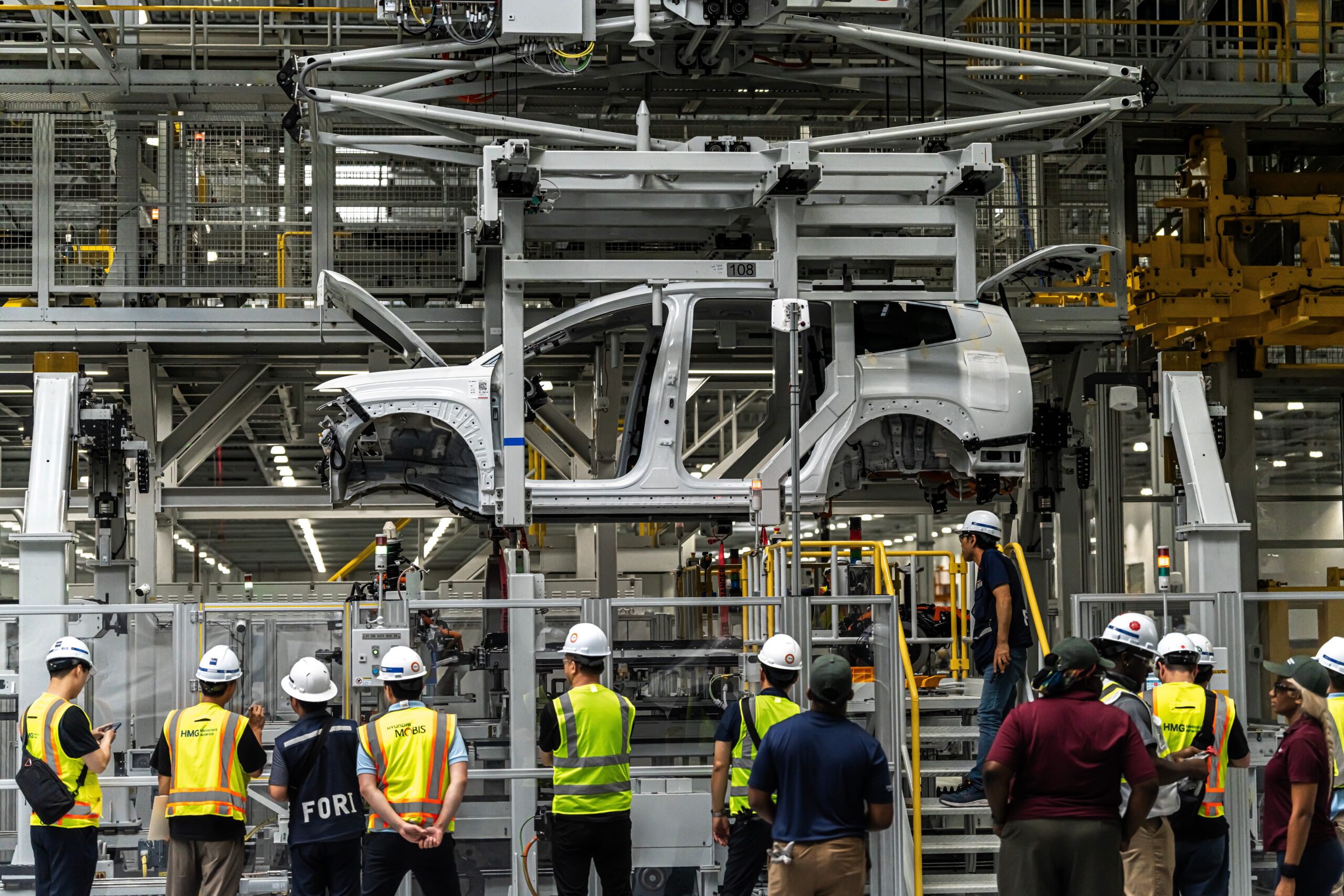 photo of Hyundai Ioniq 9 coming off the assembly line at the automaker’s Metaplant in Georgia