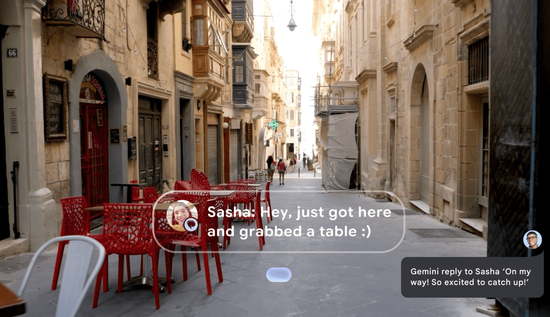UX interior view of Android XR glasses