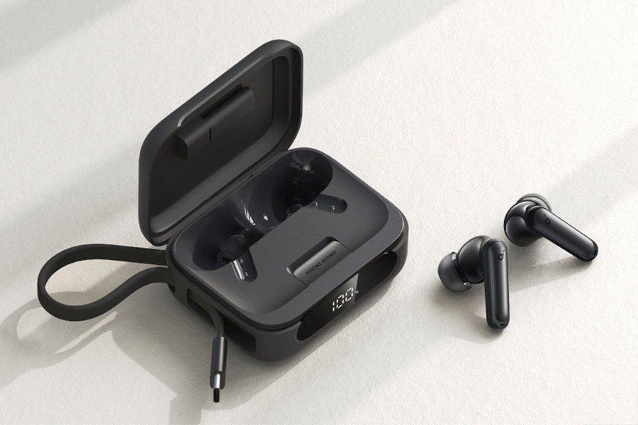 Anker’s P41i wireless earbuds removed from their charging case.