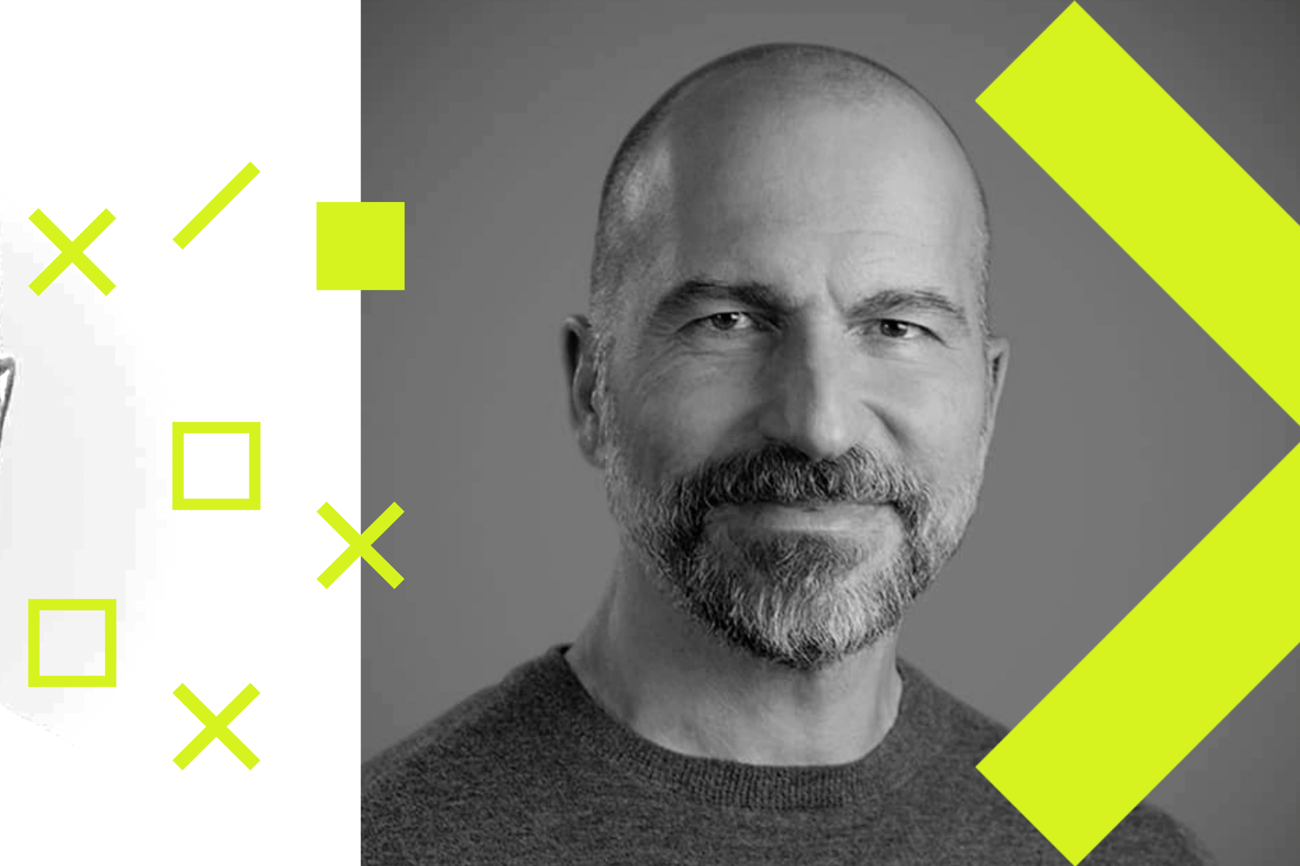 Photo illustration of Uber CEO Dara Khosrowshahi.
