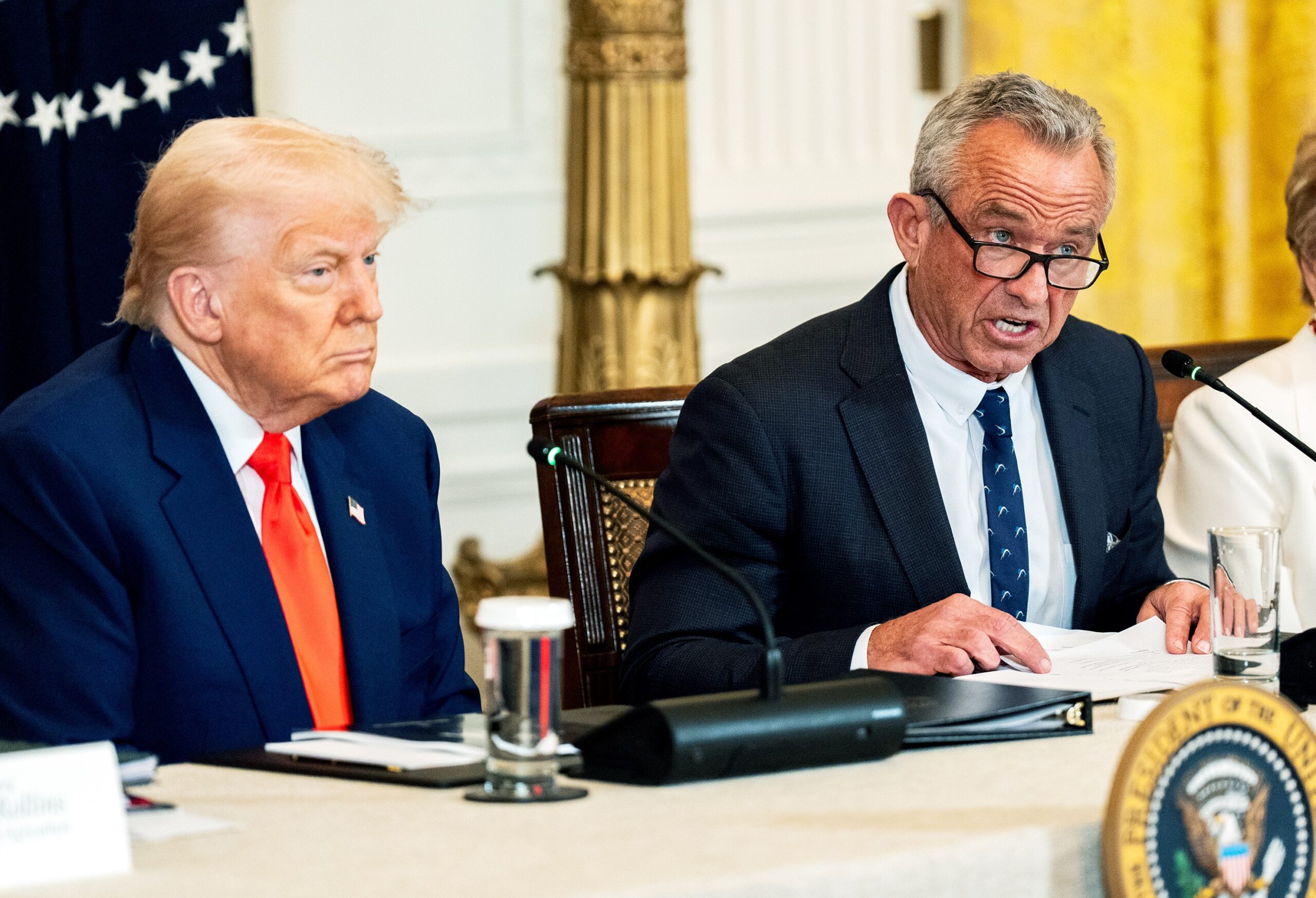 US secretary of Health and Human Services Robert F. Kennedy Jr. delivers remarks during a Make America Healthy Again Commission event in the East Room of the White House on Thursday May 22, 2025.