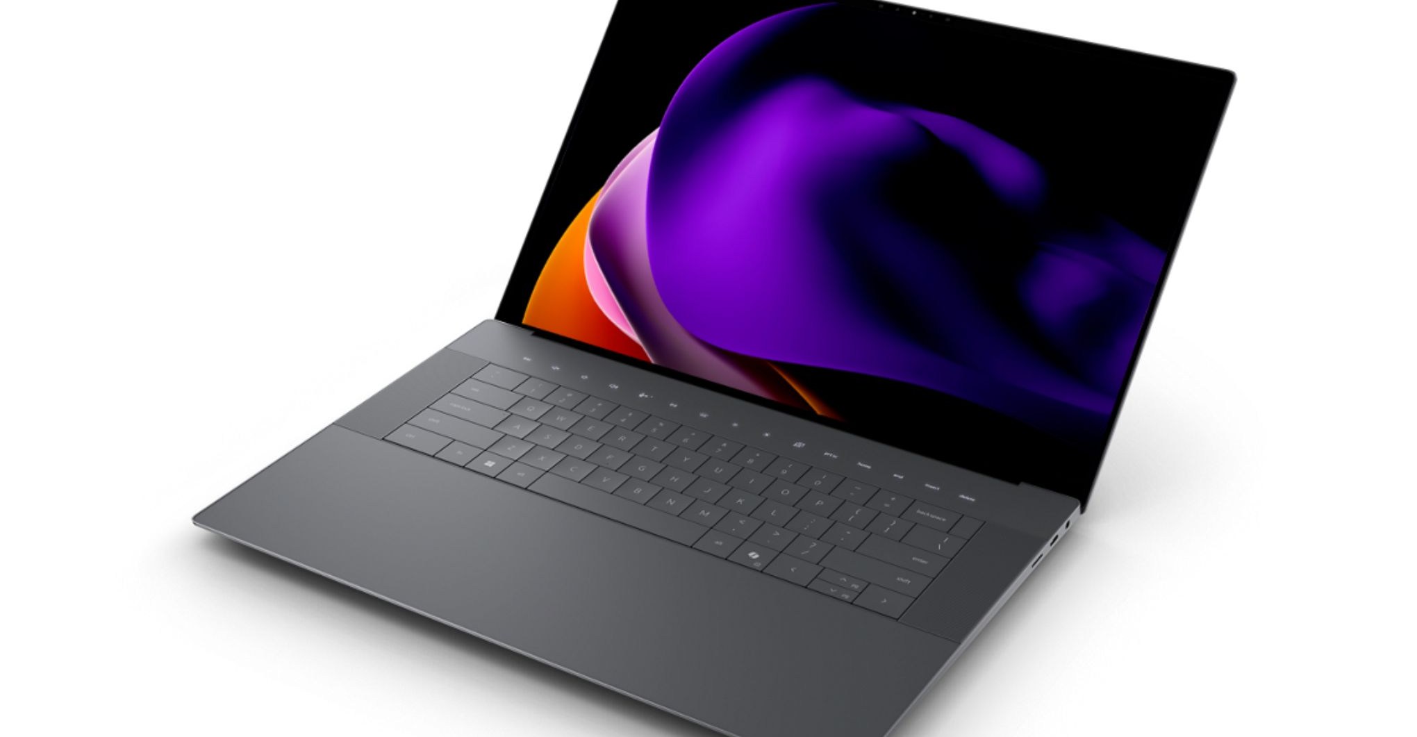 The Dell 16 Premium laptop in Graphite against a white background.