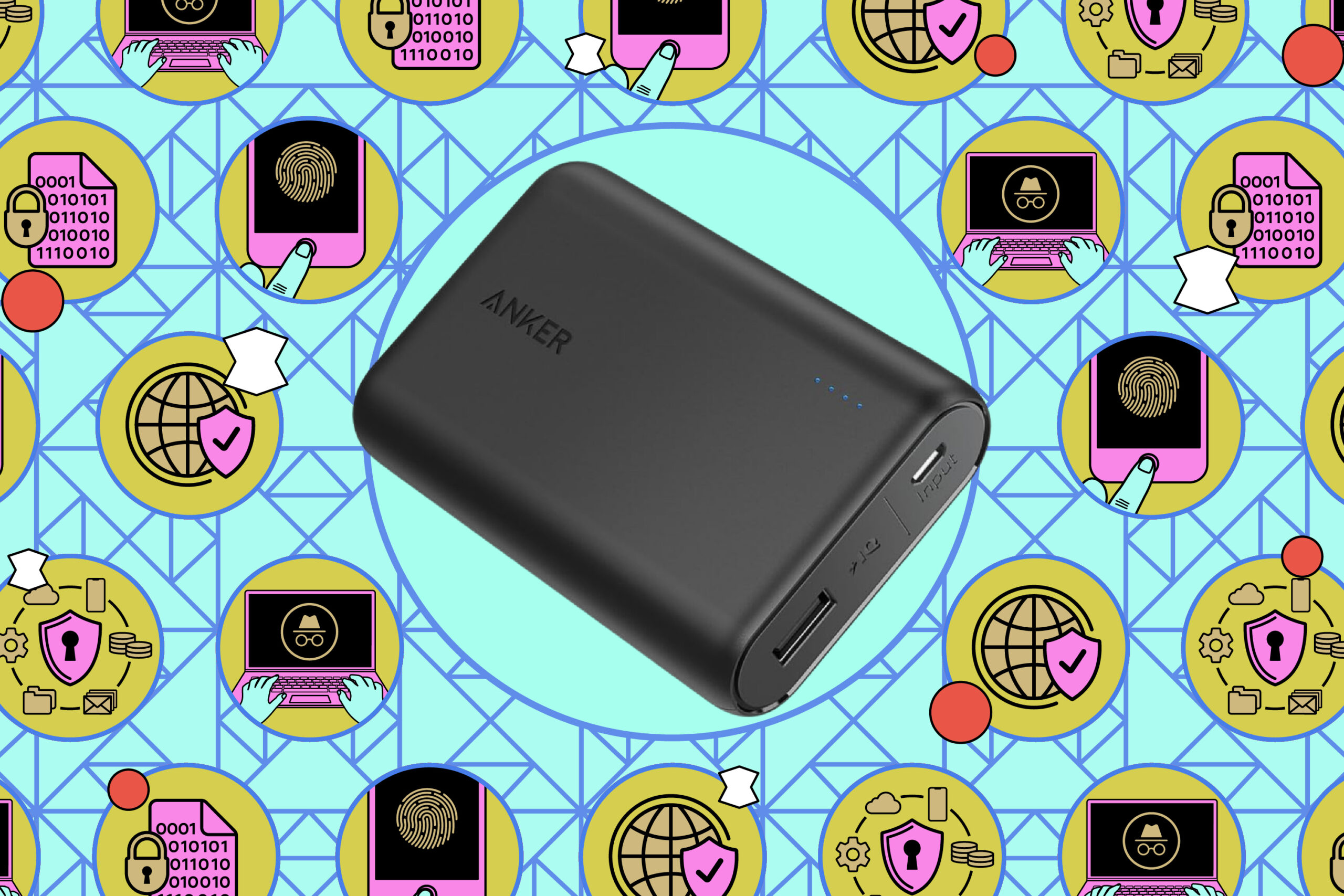 An illustration featuring a power bank.