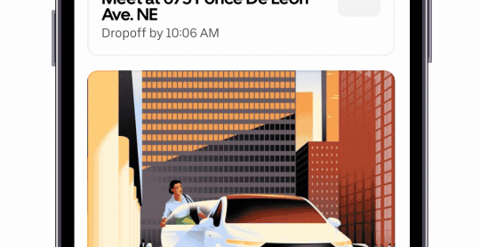 A gif of the Uber app. A gif of the Uber app.