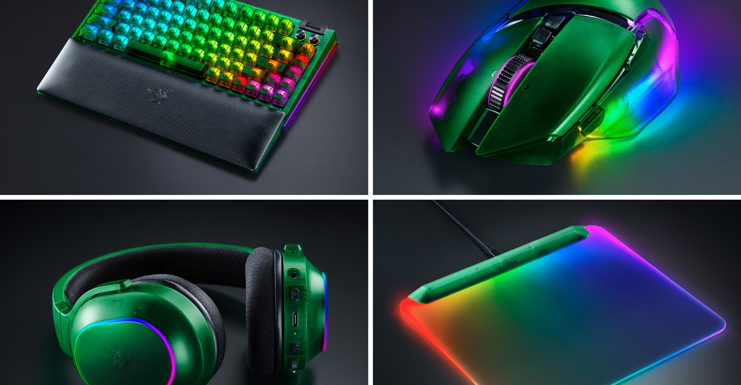 The four accessories included in Razer’s new Phantom Collection.