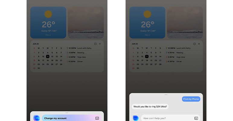 Screenshots of voice recognition on a Samsung smart fridge