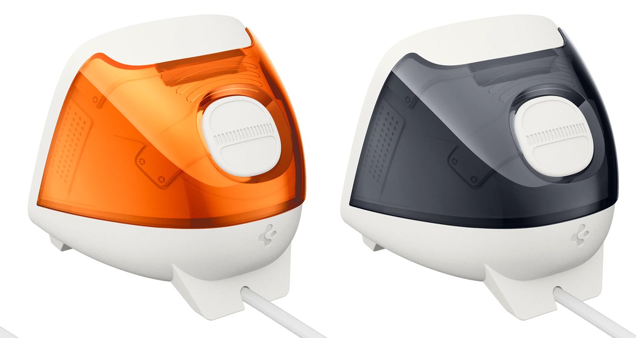 Four different color versions of Spigen’s Apple Watch charging stand.