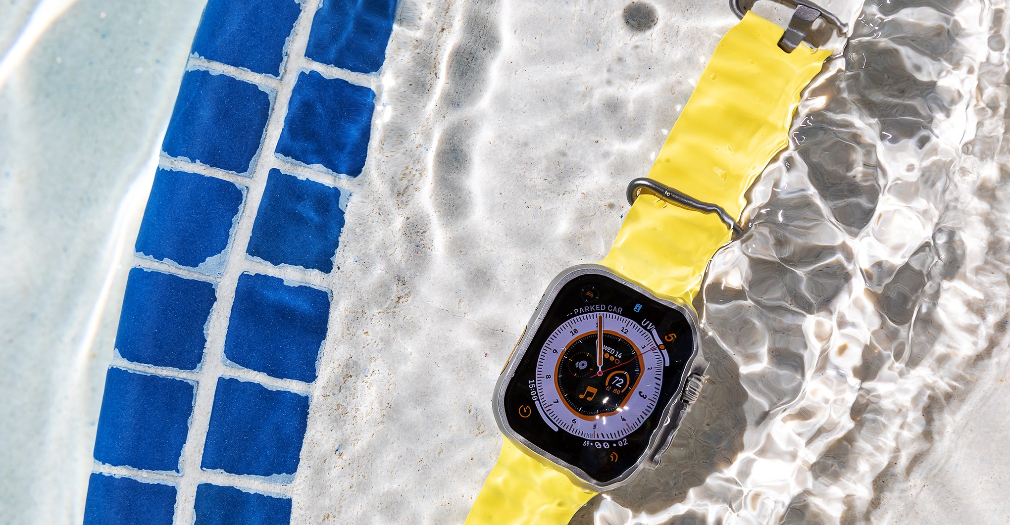 The Apple Watch Ultra under water