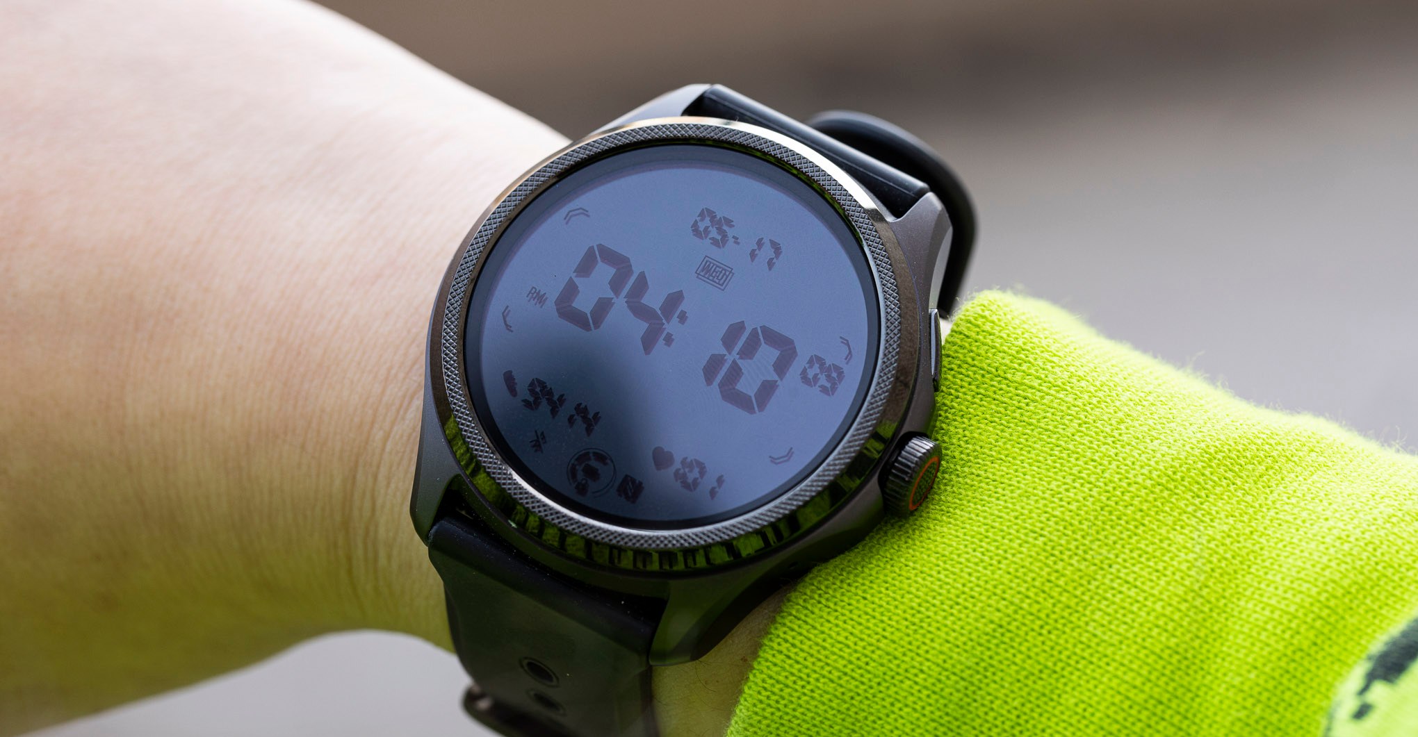 Close up of the ULP display on the TicWatch Pro 5