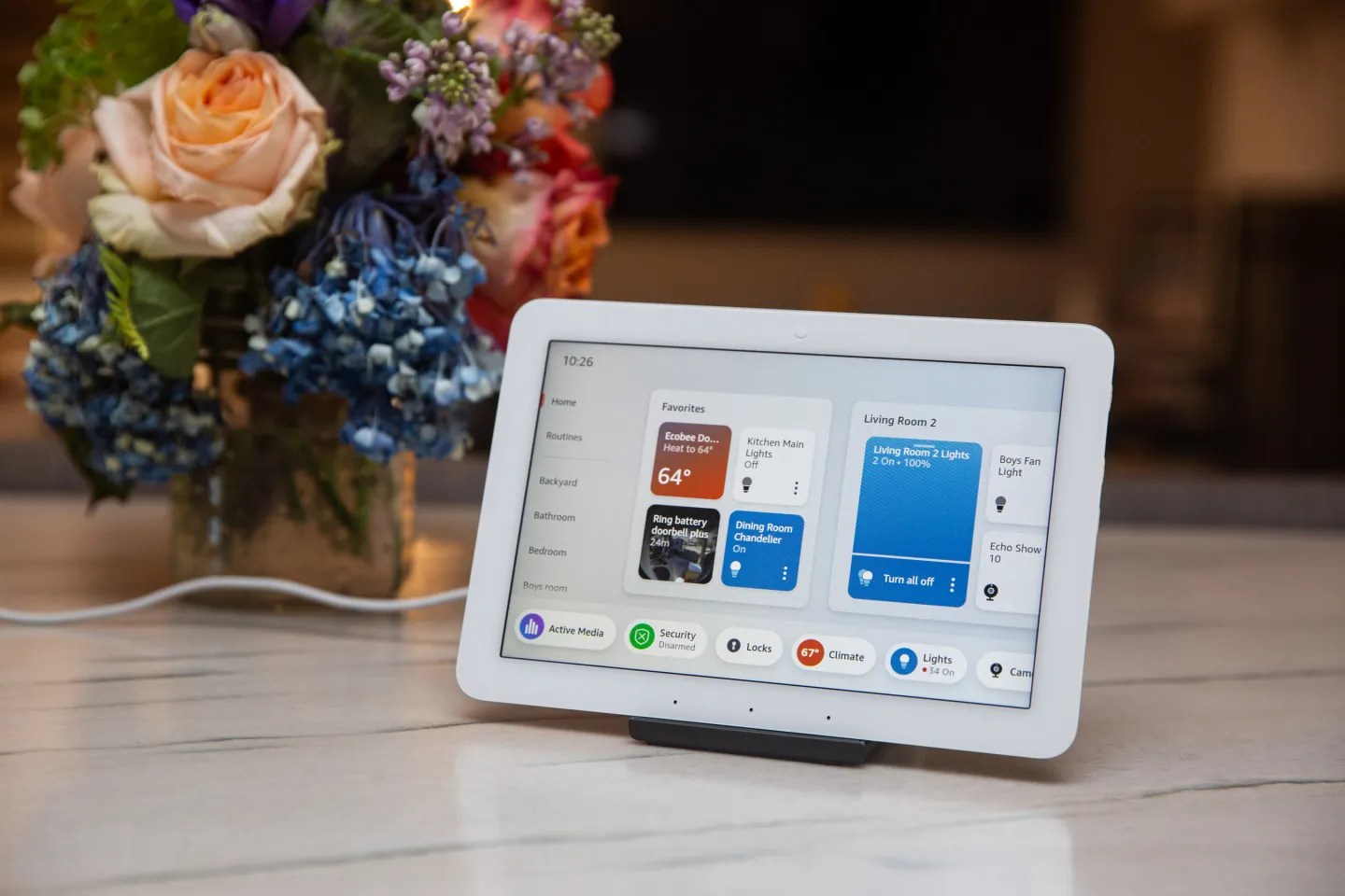 The Echo Hub on a table.
