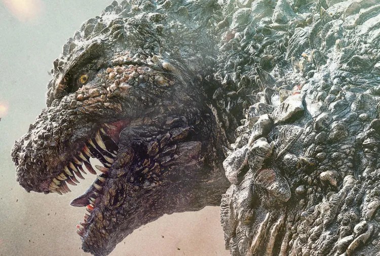 A close-up of Godzilla from Godzilla Minus One