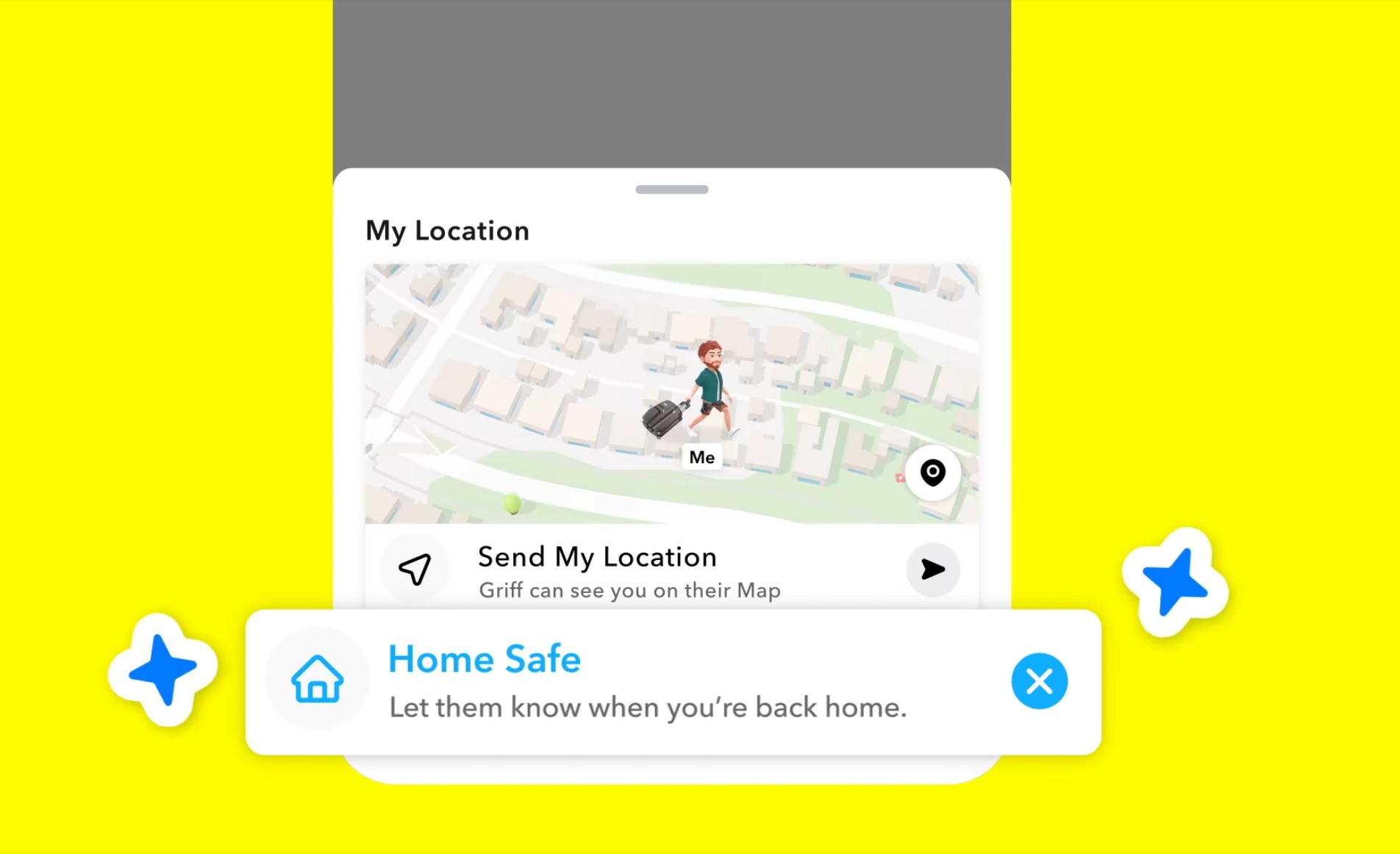 Snapchat’s new Home Safe message alrts feature.