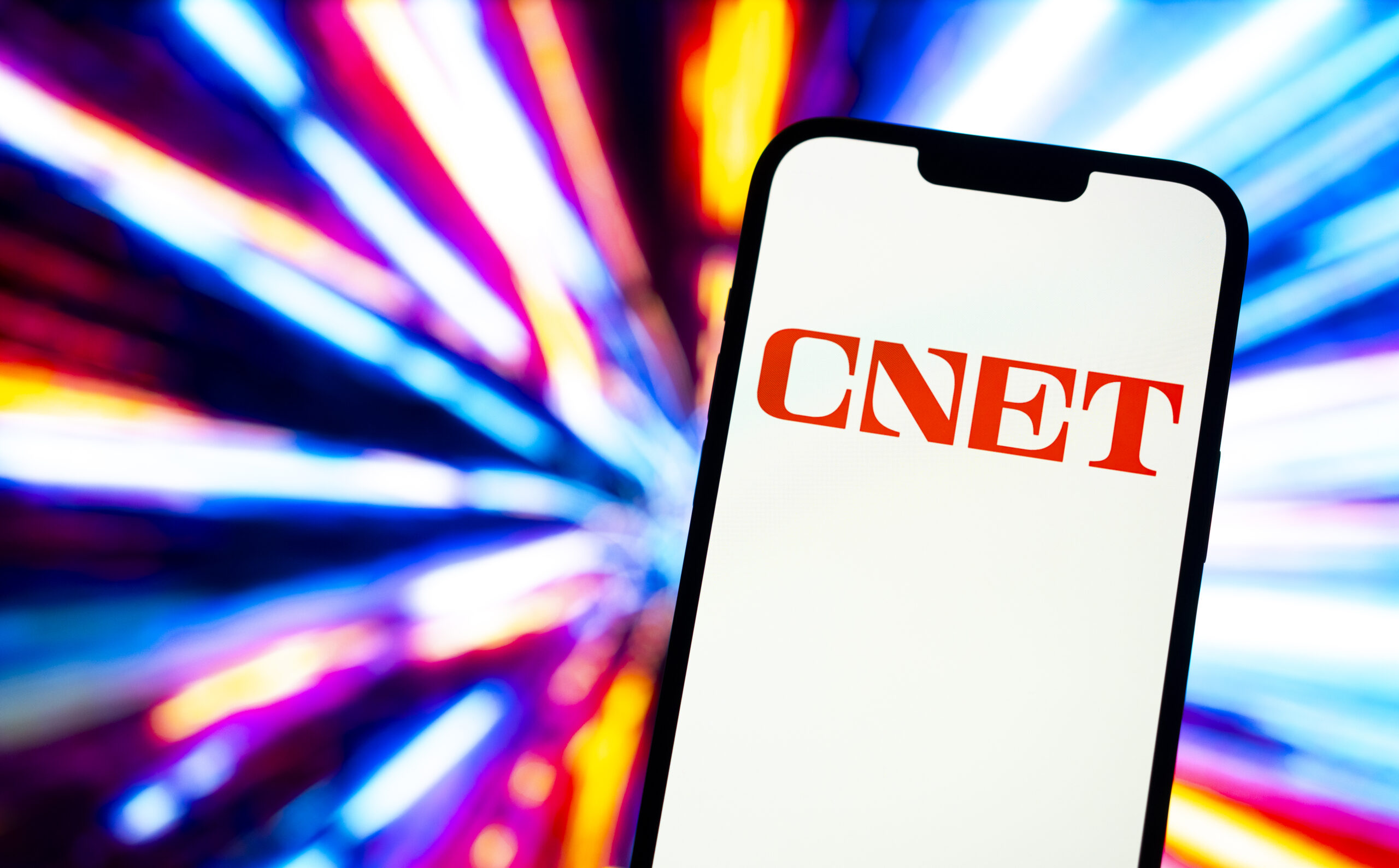 CNET logo on a phone screen.