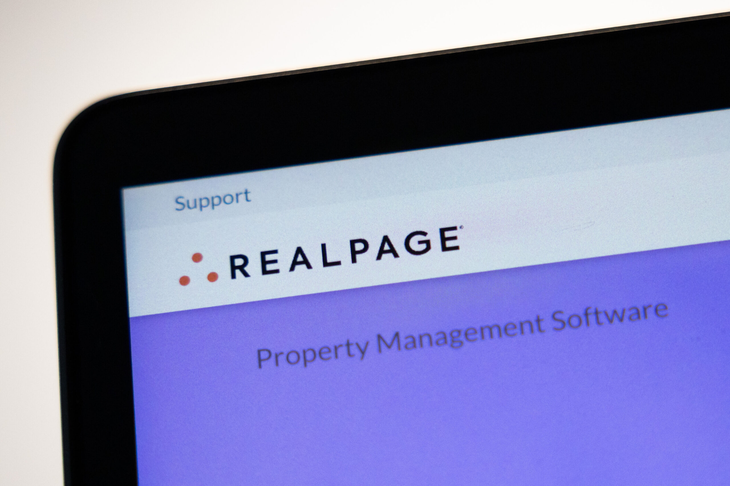 A photo of the Realpage logo in a web browser
