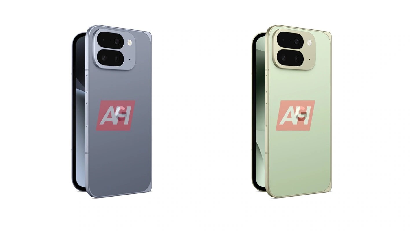 Leaked renders of the Pixel 10 Pro Fold in blue and green