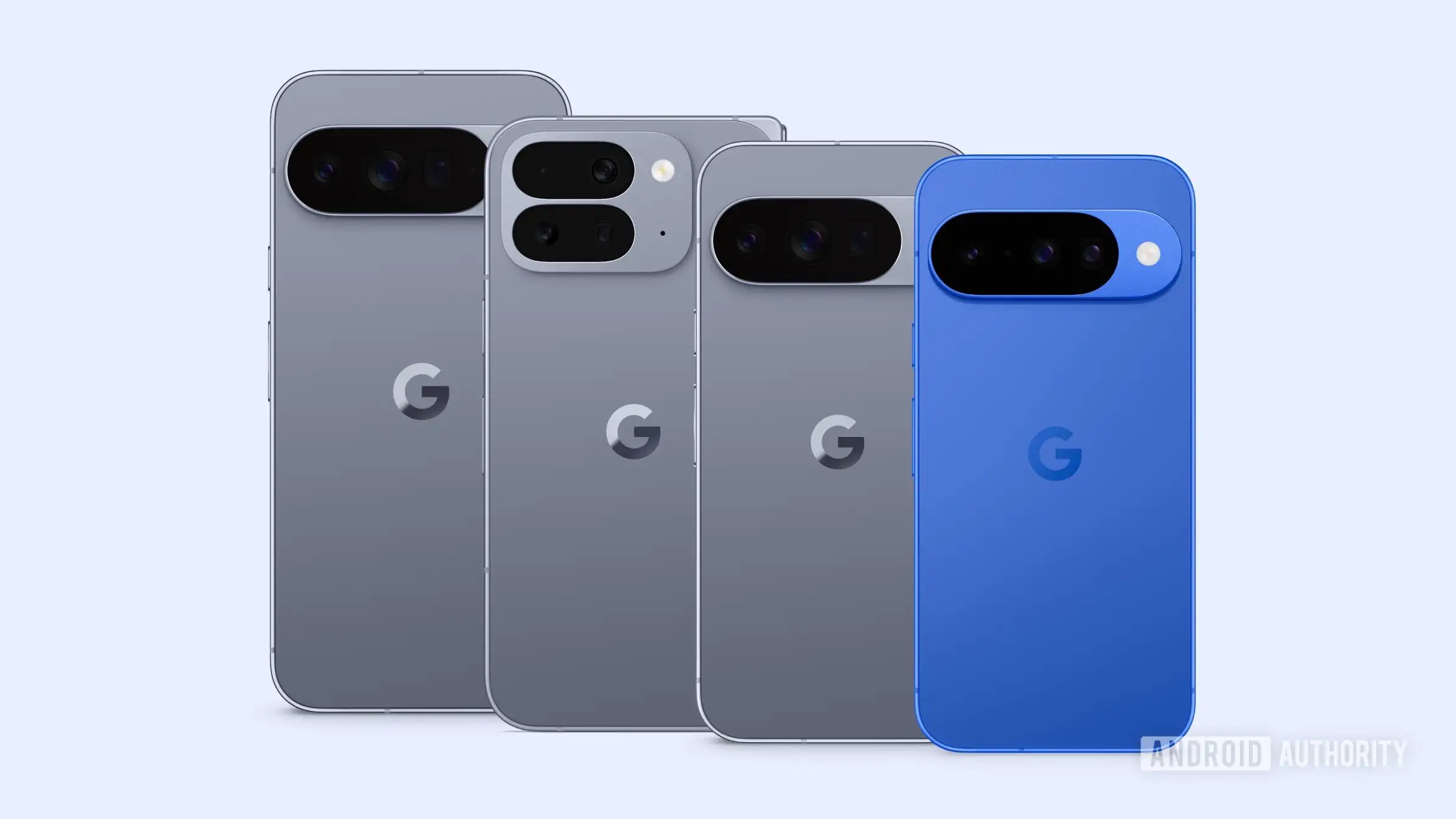 An image showing four leaked Pixel phones