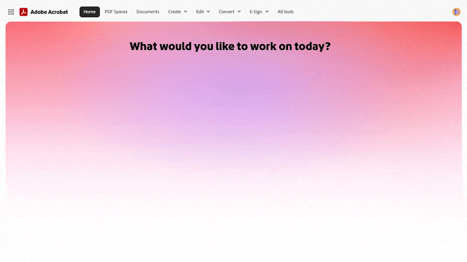 A GIF demonstrationg Adobe’s Acrobat Studio app. A GIF demonstrationg Adobe’s Acrobat Studio app.
