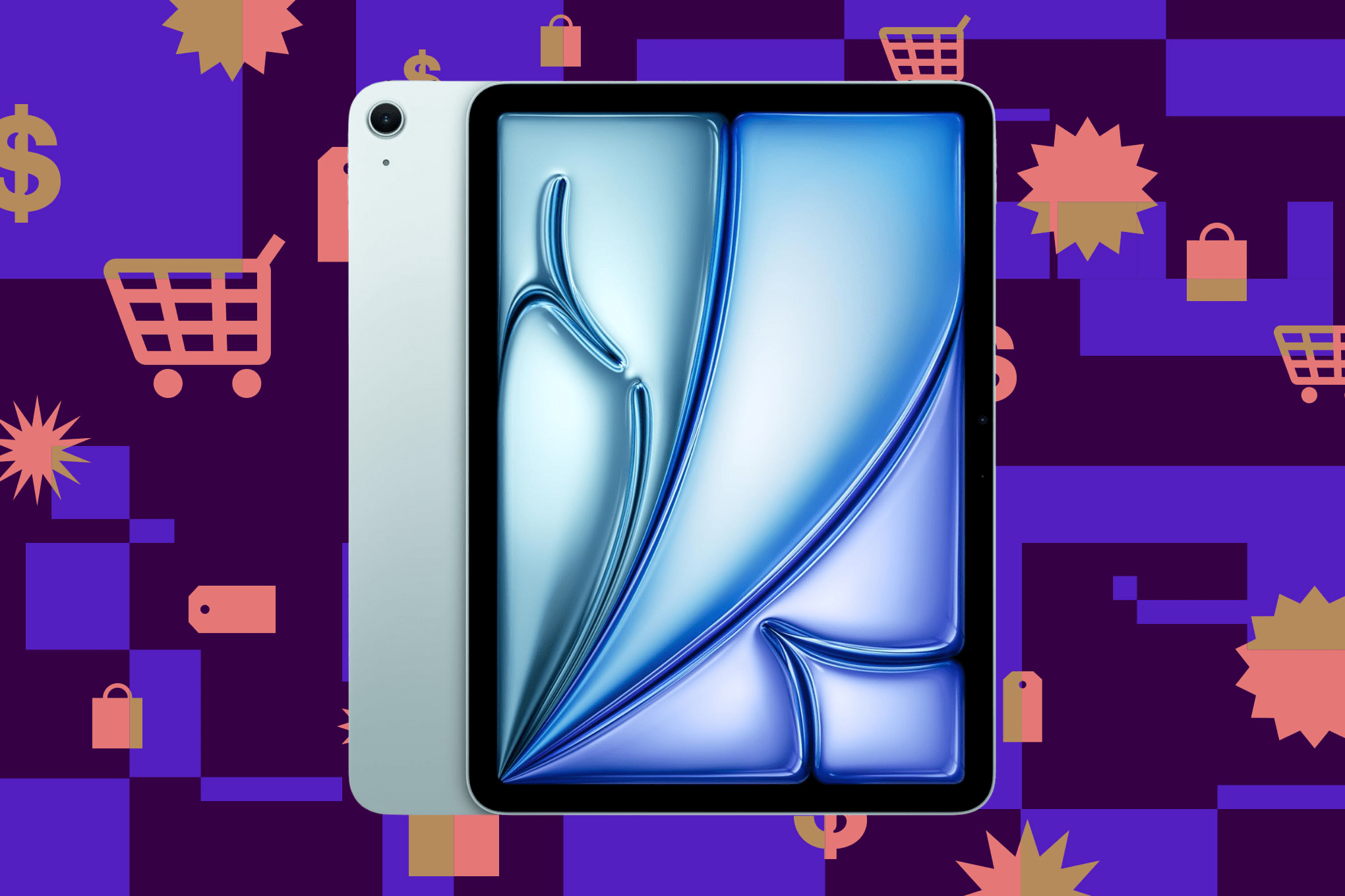 The M3-powered iPad Air against a dark background.