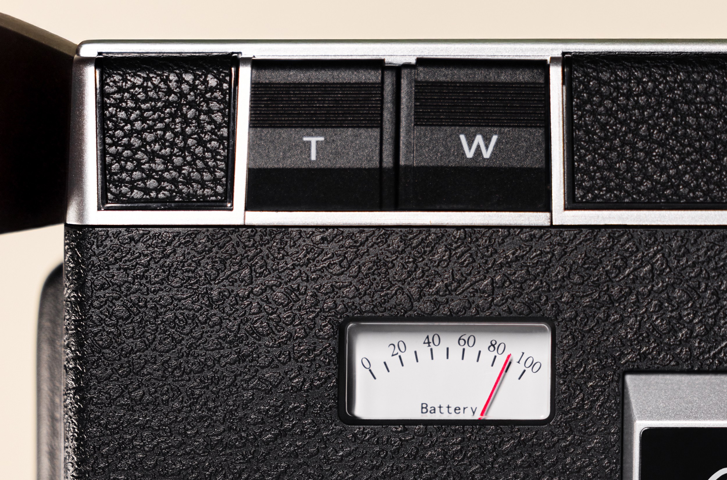 A close-up of buttons and meters on the Camp Snap CS-8.