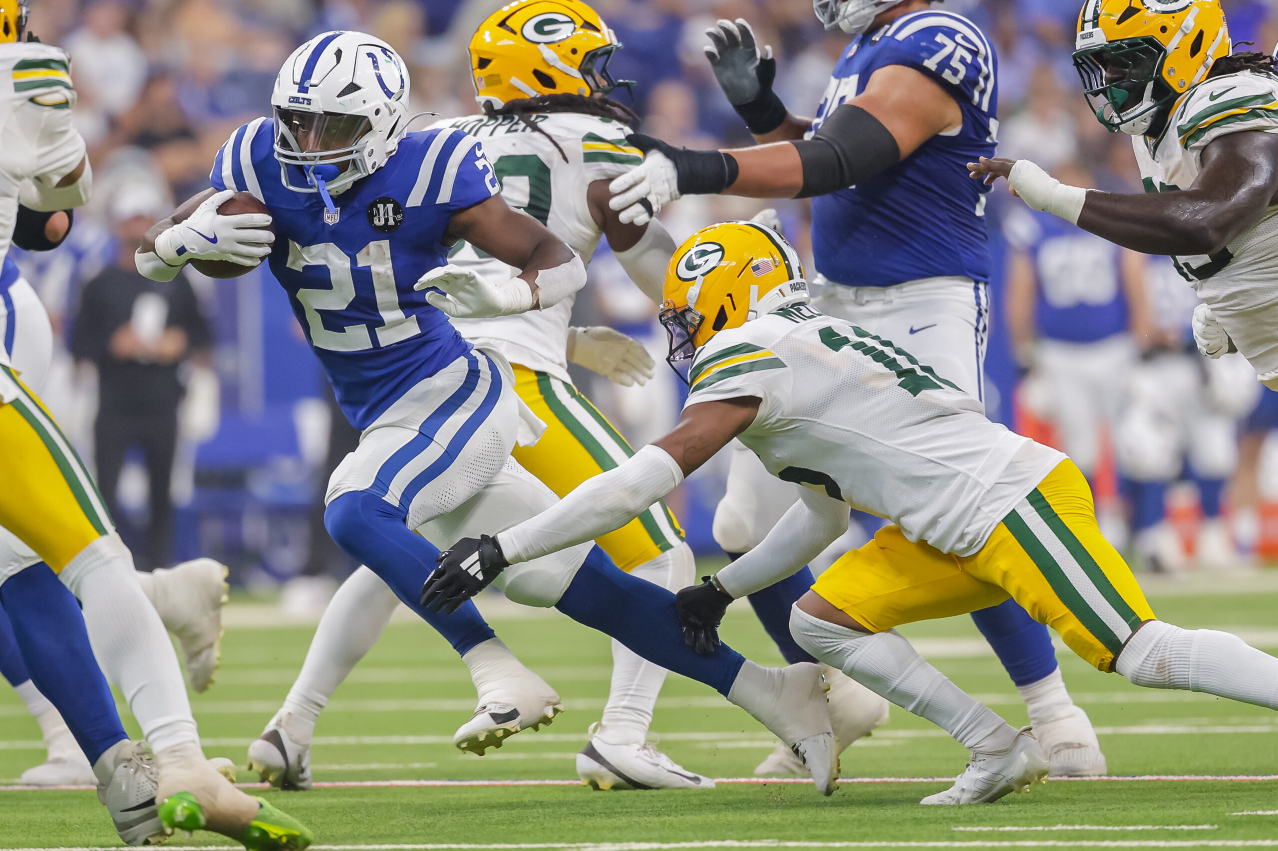 A photo of an NFL football game