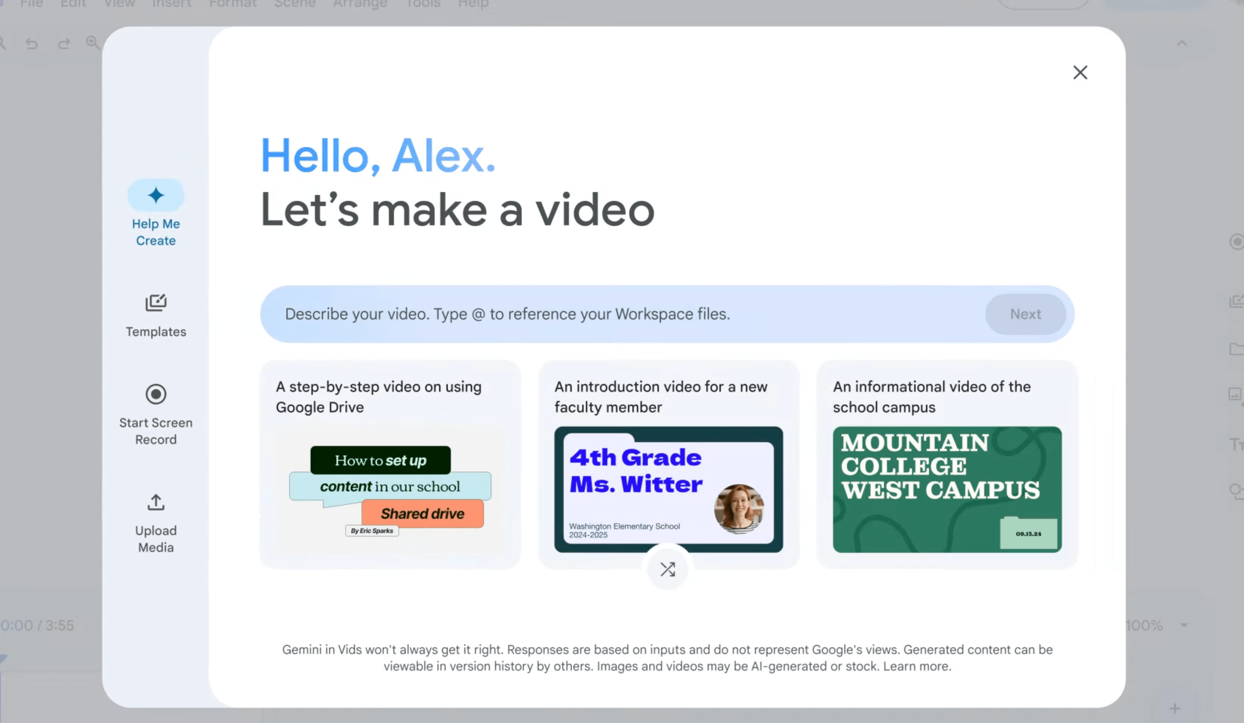 A screenshot of Vids.