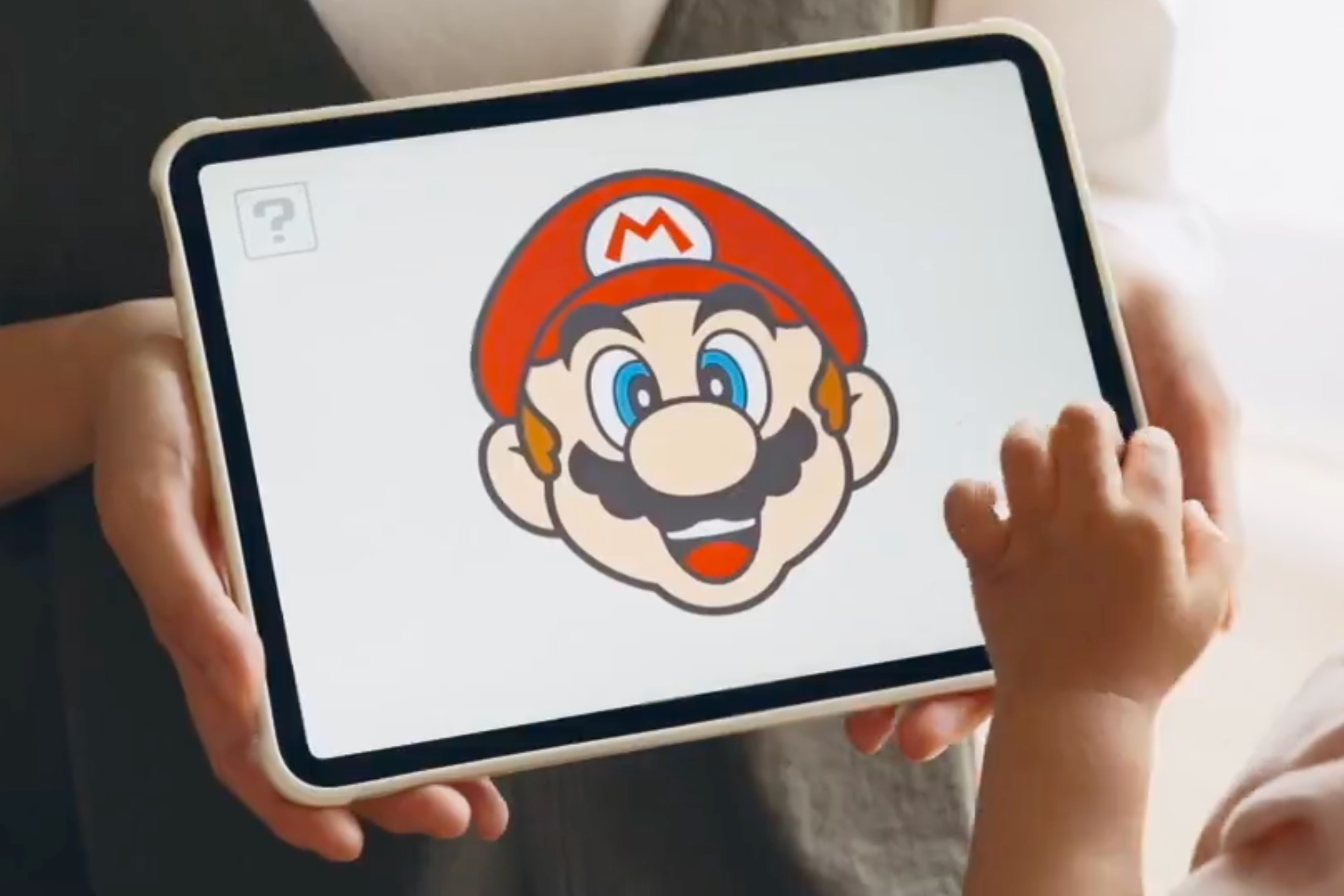 A screenshot of Nintendo’s new Hello, Mario! app running on a tablet.