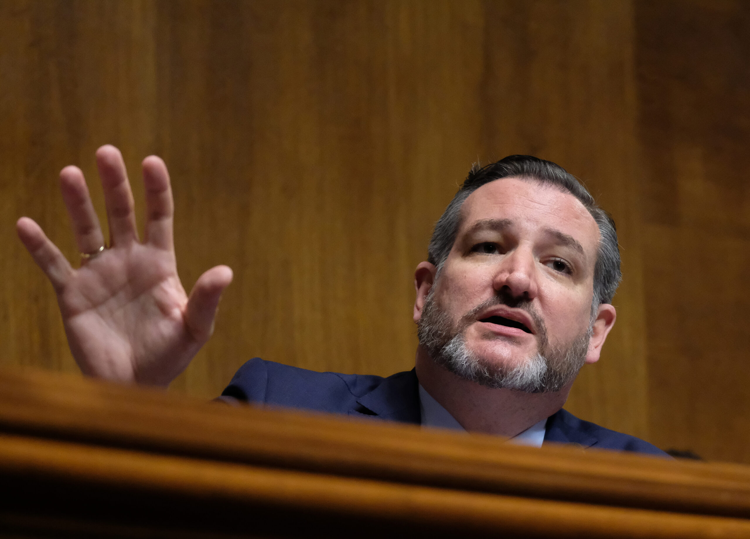 Sen. Ted Cruz gesturing with one hand while speaking