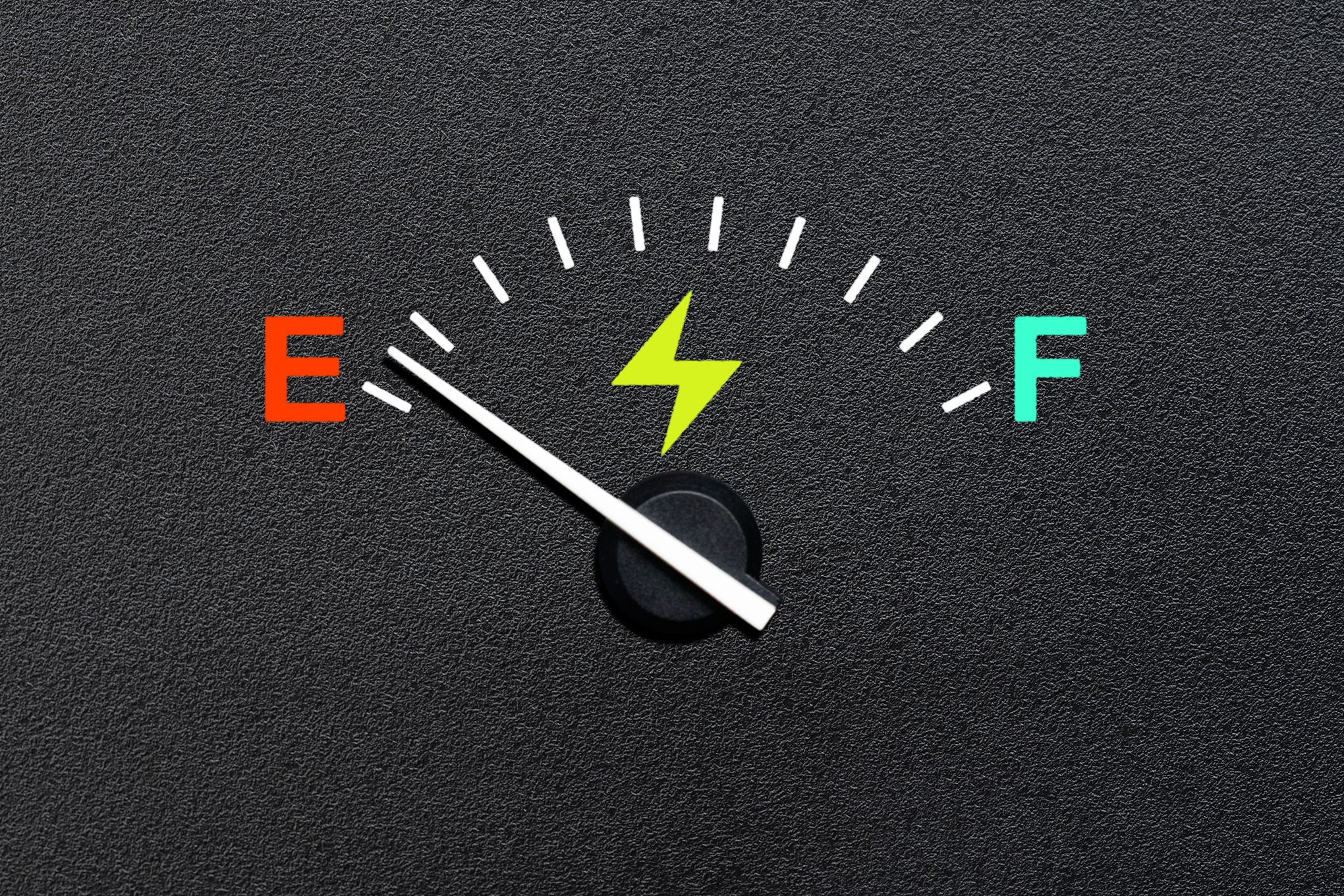 image of an EV gauge on empty