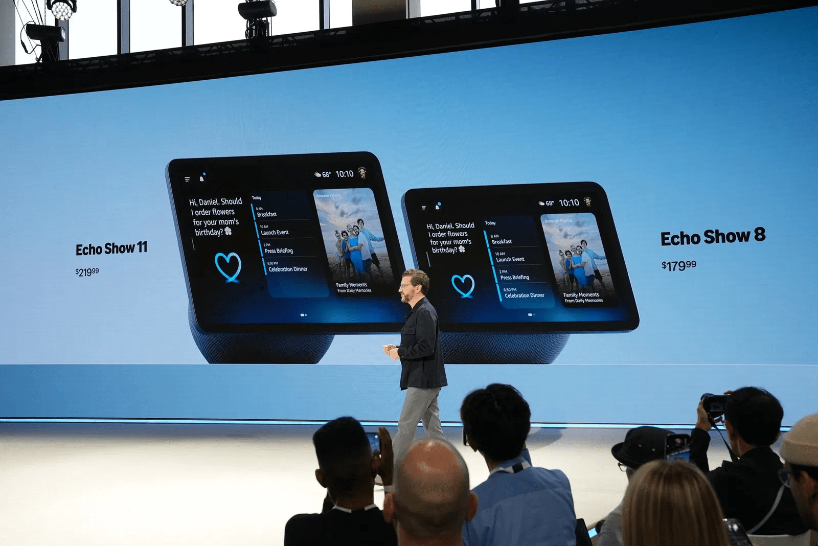 Photo of the Amazon Echo Show 11 being revealed at Amazon launch event