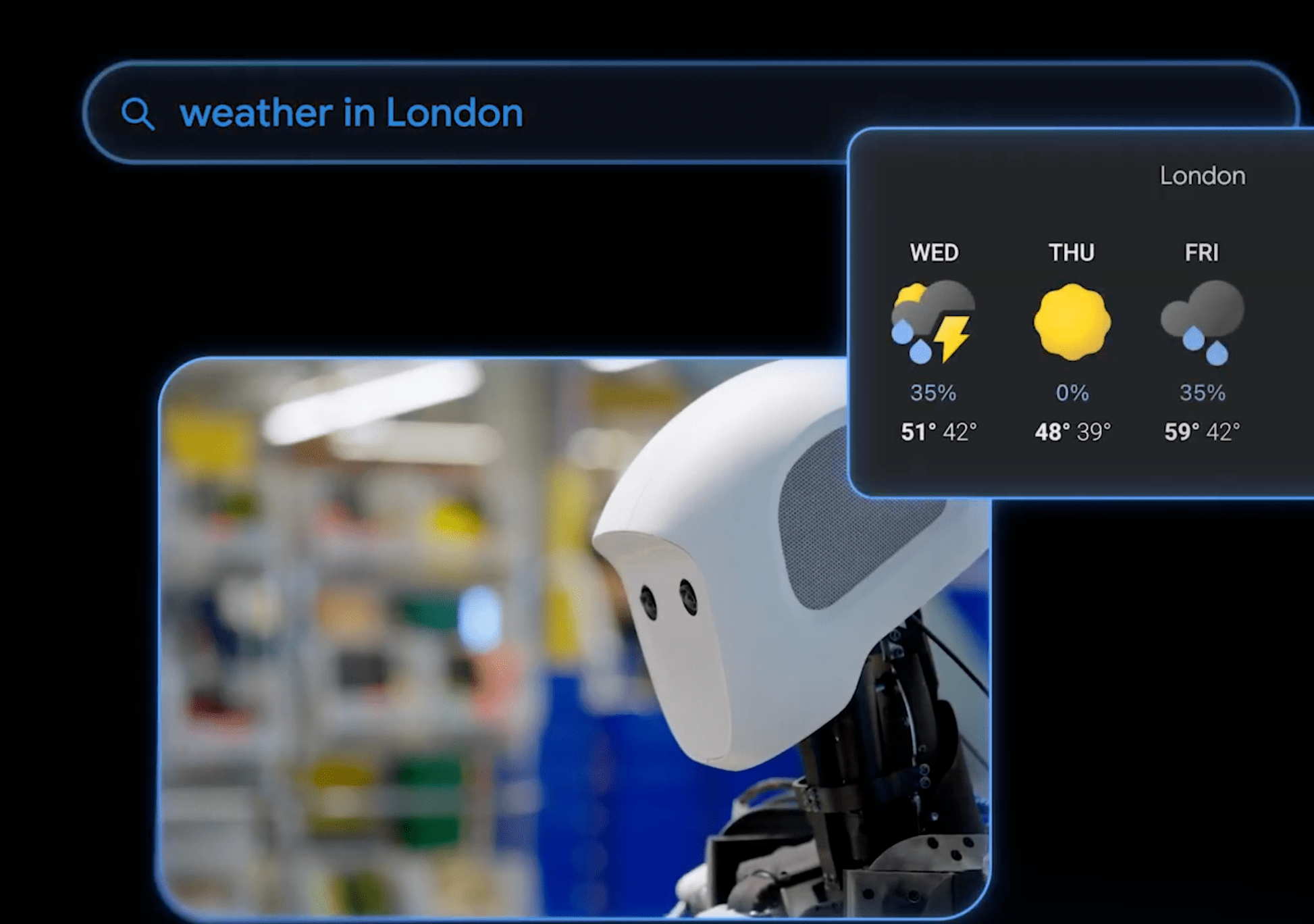 An illustrative image of an Apollo robot conducting a web search