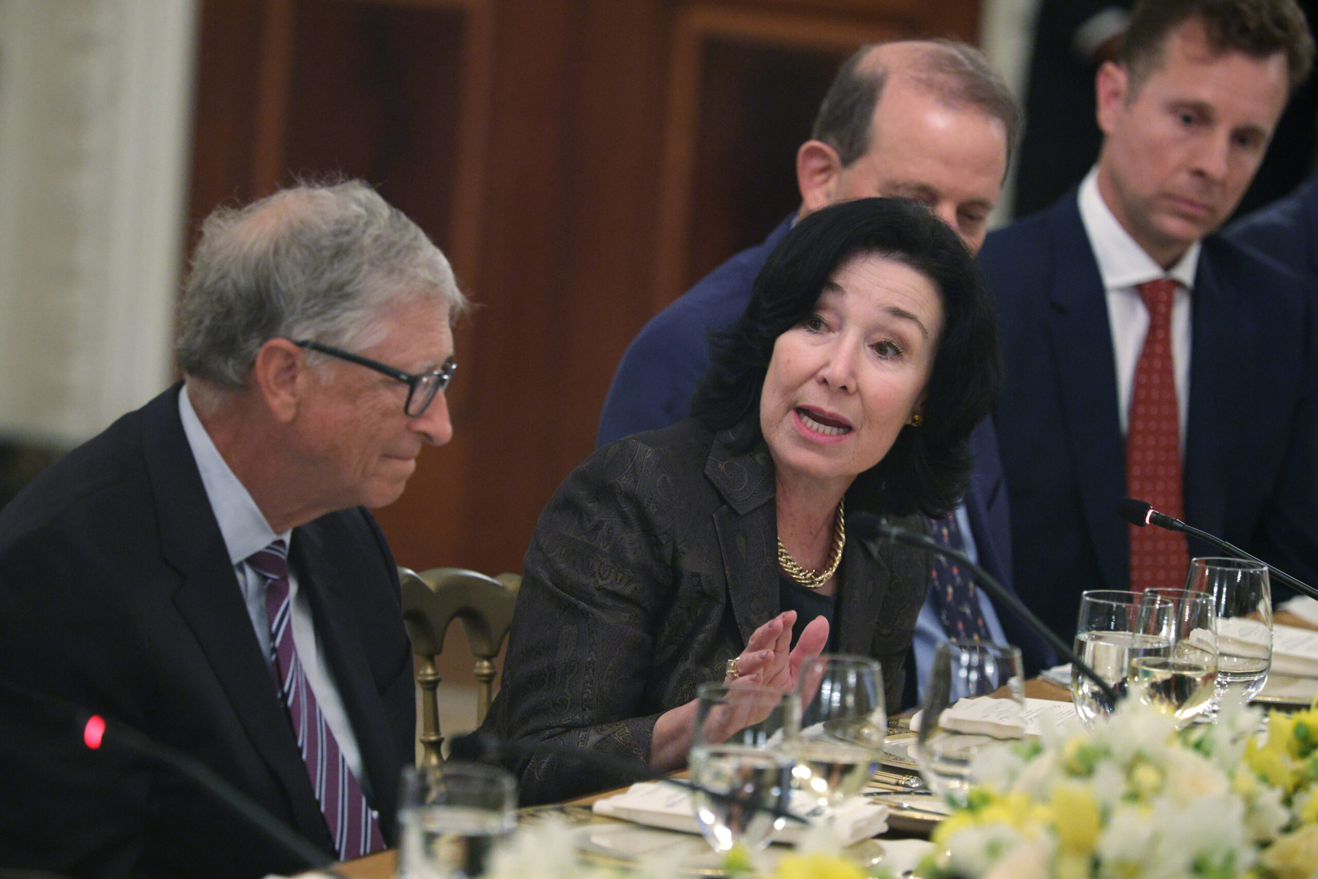 Oracle CEO Safra Catz speaks during a dinner at the State Dining Room of the White House on September 4, 2025 in Washington, DC.