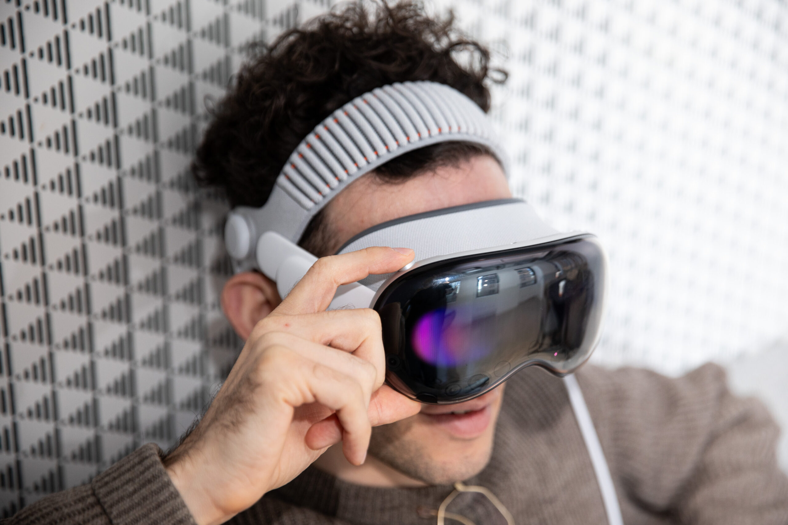 A person wearing a Vision Pro.