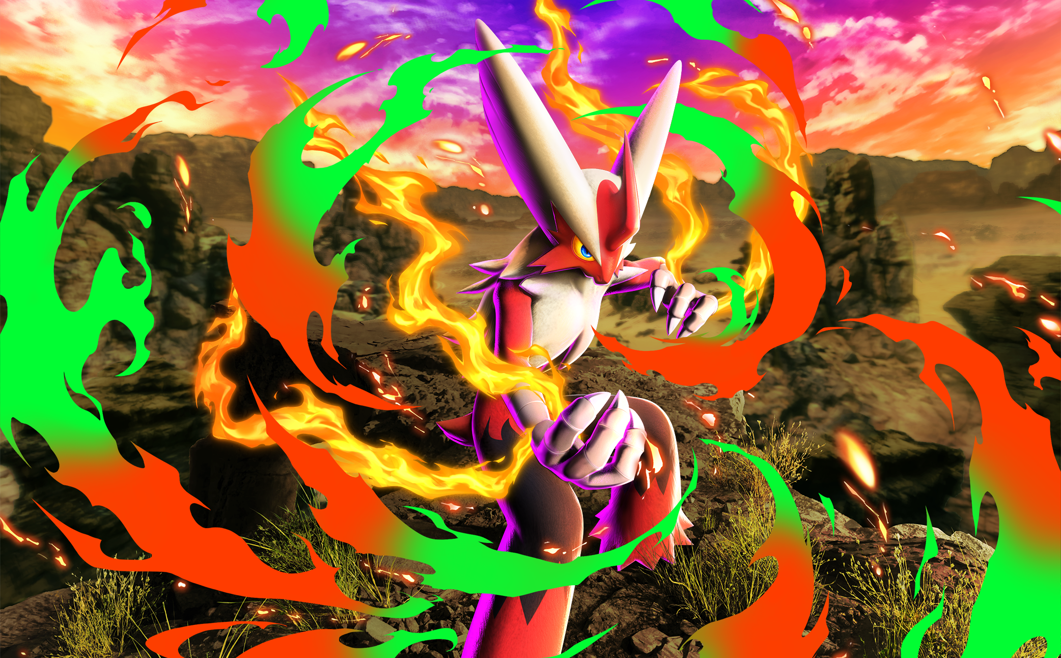 Promotional Pokémon TCG Pocket art depicting Mega Blaziken.