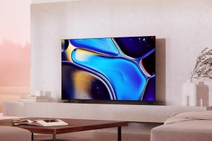 Sony's Bravia 8 4K TV on top of a stand.