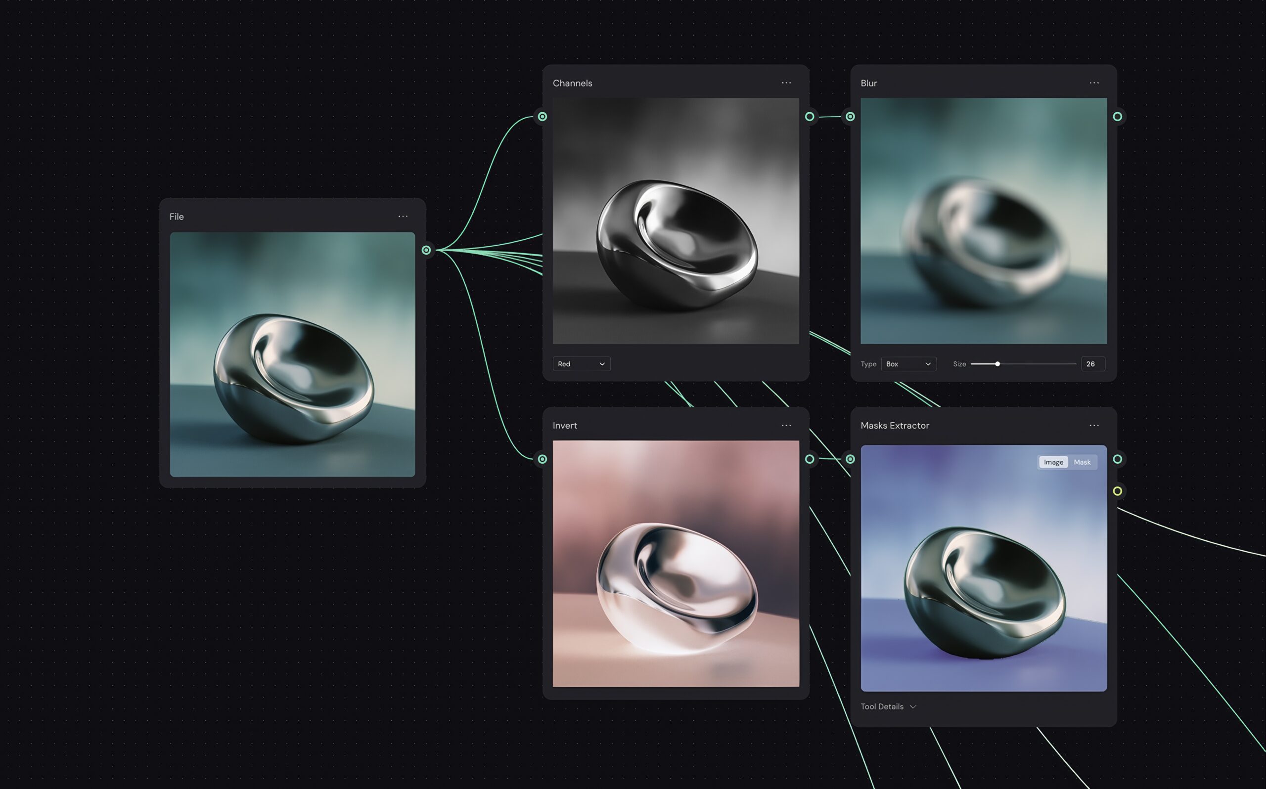 A screenshot of Weavy, now known as Figma Weave.