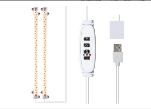 Strips of LED lights for plants