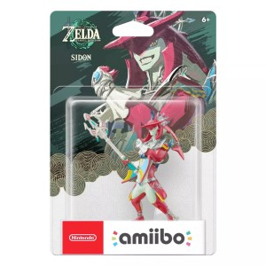 A Sidon Amiibo in its box on a plain white background.