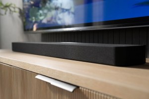 Sony's Bravia Theater Bar 8 soundbar beneath a TV.