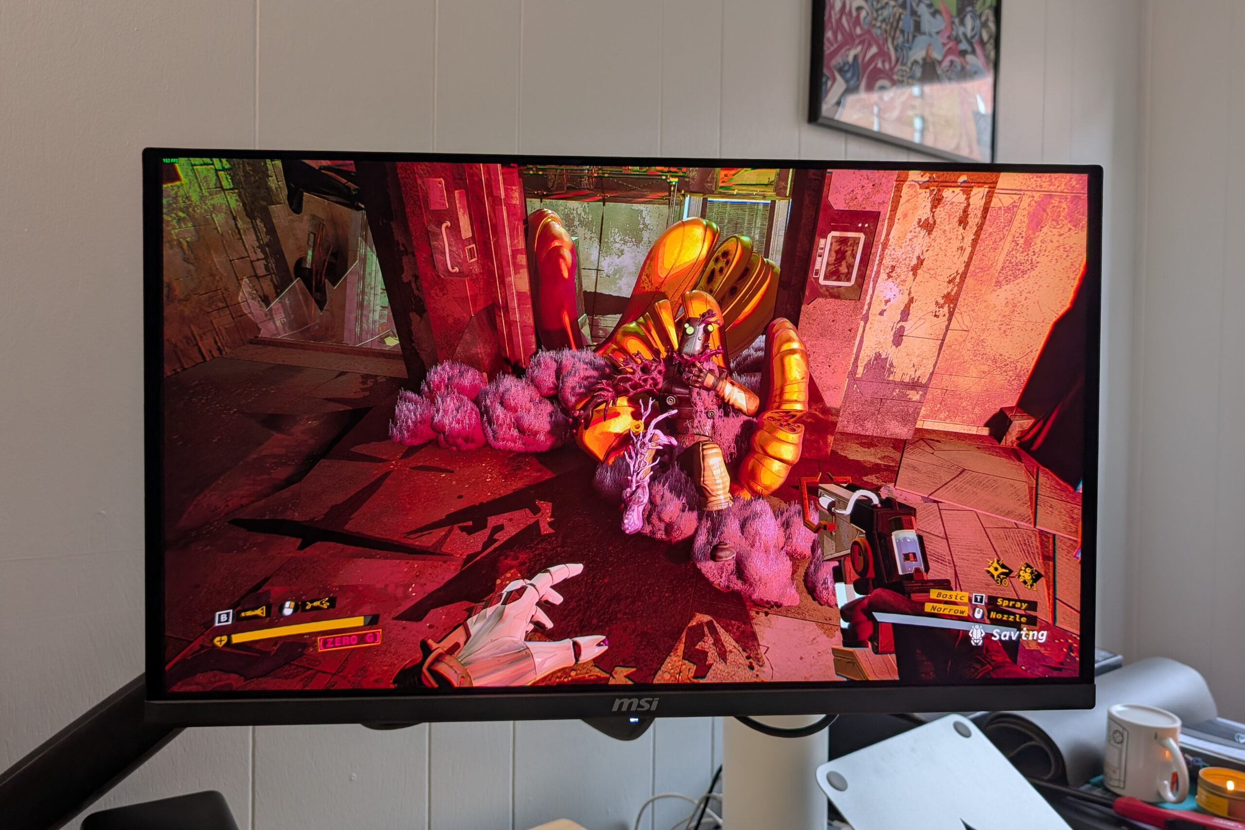 An image showing Ambrosia Sky on a MSI QD-OLED gaming monitor.