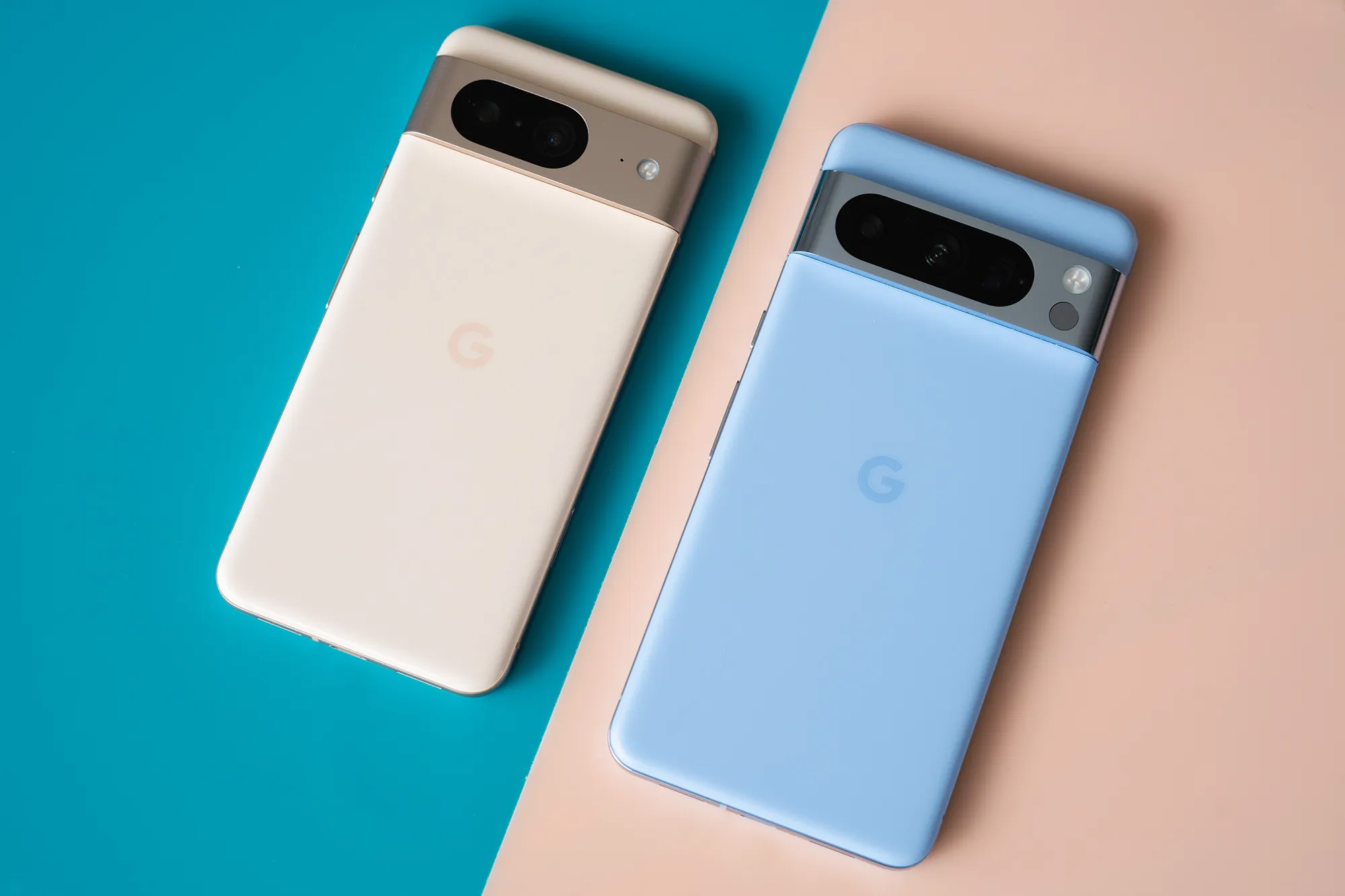 The Pixel 8 and Pixel 8 Pro smartphones.