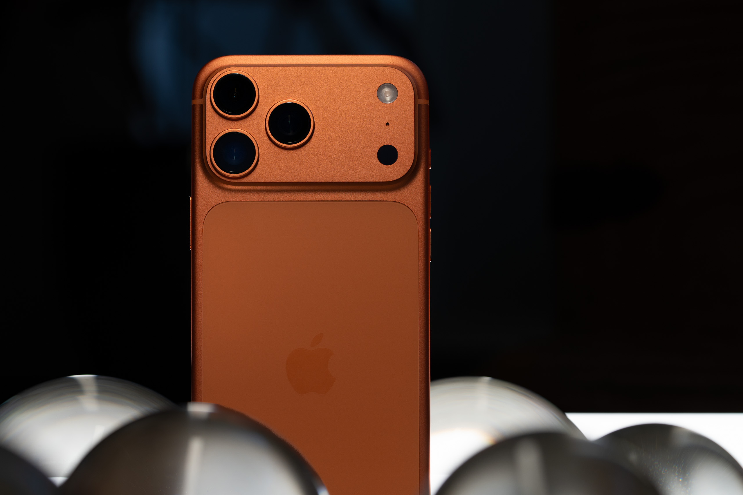 The iPhone 17 Pro Max in orange.