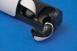 A photo of Sony’s Pulse Explore wireless earbuds.