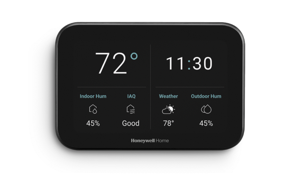 A gif showing different screens of the new X8S smart thermostat