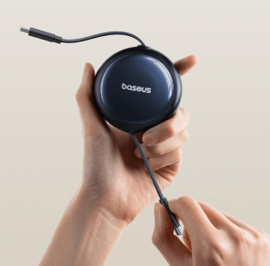 Round puck with cables coming out each end