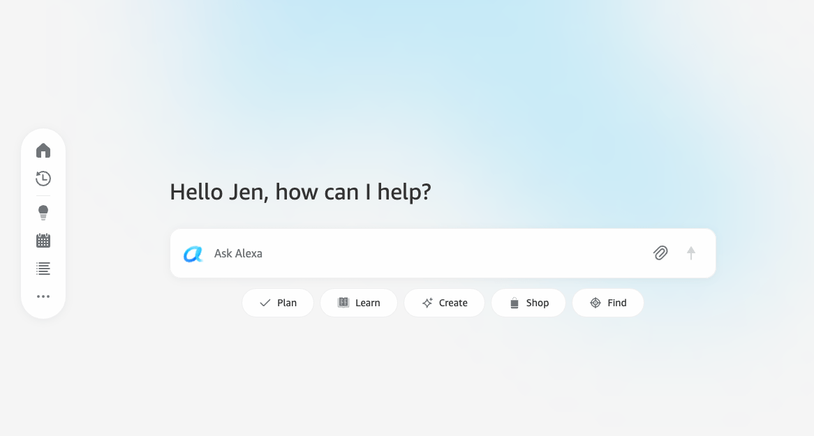 A chatbot interface for Alexa Plus in a web browser