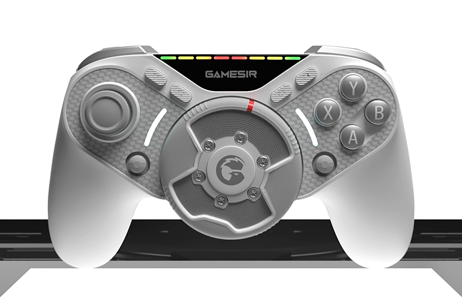 The GameSir Switch Drive controller against an animated background.
