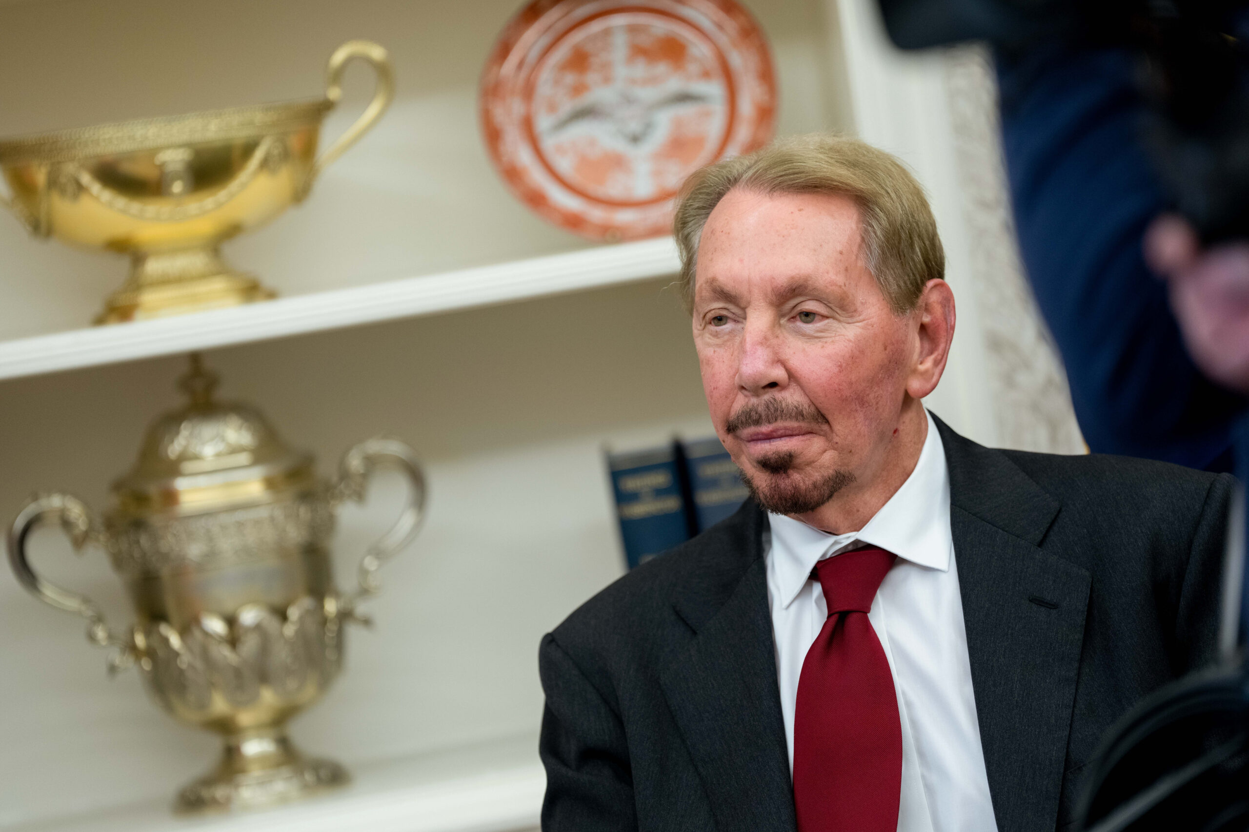 An image of Larry Ellison in the White House.