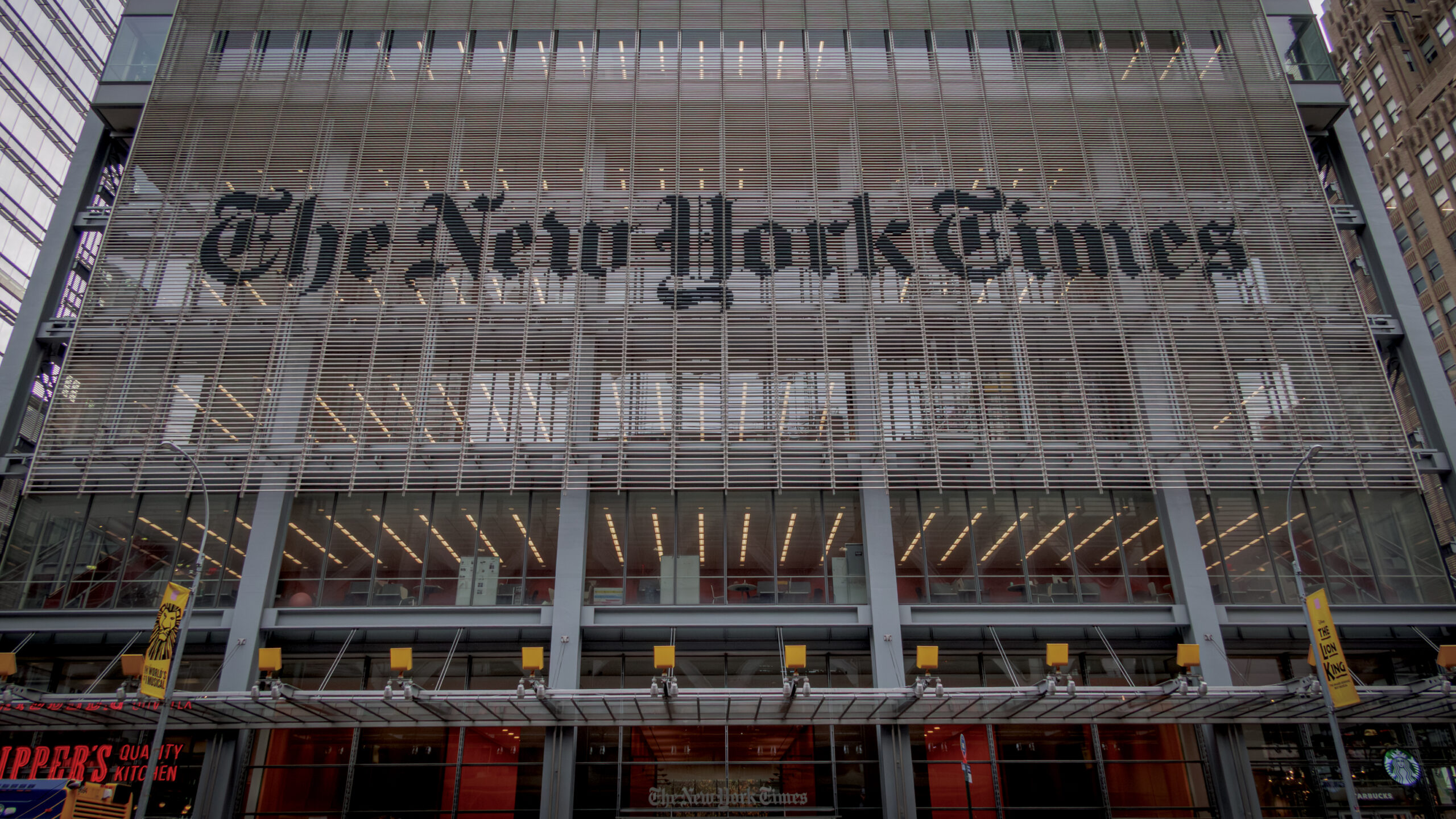 A photo showing the New York Times building